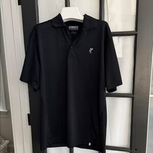 Ashworth Black Short-Sleeve Polo with Embroidered Logo